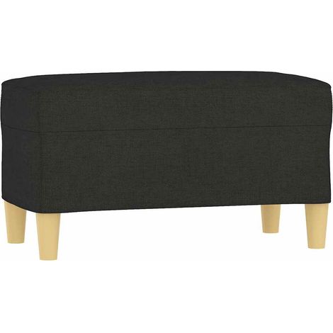vidaXL Banco de tela negro 70x35x41 cm (1/2)
