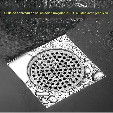 Grille anti‑cheveux circulaire en acier inoxydable 304 filtre de vidange universelle pour évier et siphon de sol diamètre 5 cm (1/3)