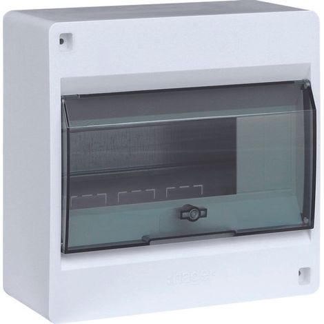 Cuadro de distribución modular IC2 1x8, IP40, puerta transparente