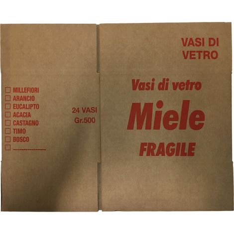 Scatola imballaggio per 24 vasi da gr. 500 senza tramezzo