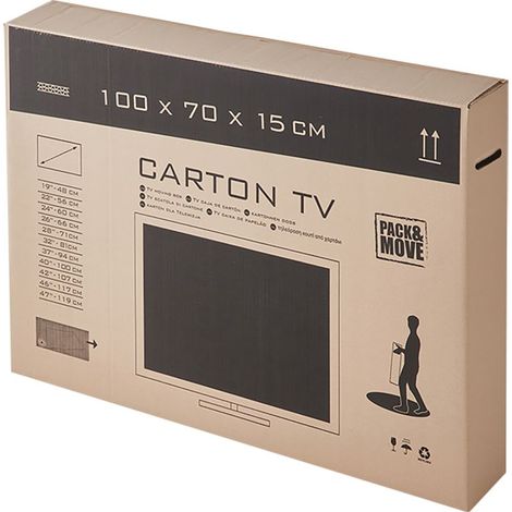 Umzugskarton für 47-Zoll-Fernseher – Optimaler Schutz – Maße: 100 x 70 x 15 cm – Robuste Wellpappe – Pack And Move (1/5)