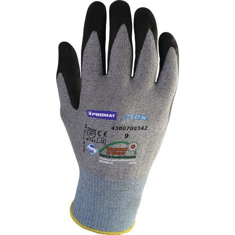 Guantes Flex talla 8 gris / negro EN 388 Cat.II PROMAT (Por 12)