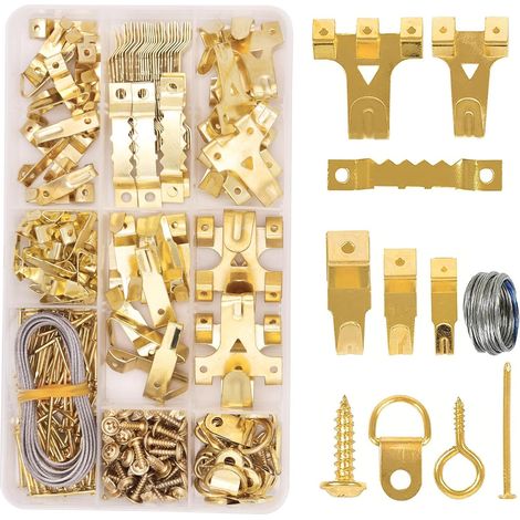 282 Pièces Crochet pour Cadre Photo, Kit Crochet Mural Tableau Crochets d'Image,Crochets en Métal pour Cadre Photo,pour Fixation Cadres Photos (1/5)