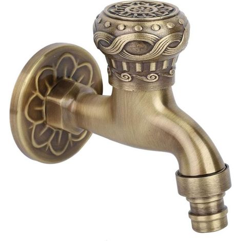 Robinet D'Eau De Première Qualité En Laiton Durable Évier De Cuisine Antique Robinet D'Eau Du Robinet De Bronze Poignée En Métal Poignée G1 / 2 Connexion (1/4)
