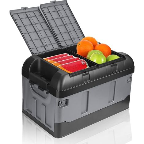 Auto-Kofferraum Organisator, Faltbare Auto Kofferraumtasche Kunststoff-Aufbewahrungsbox aus Kunststoff für das Reisen Angeln Camping 48 x 29 x 29 cm