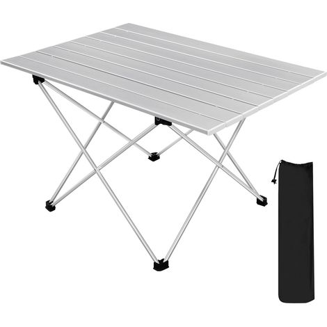 WOLTU Tavolino Pieghevole con Struttura in Alluminio 68x46x40 cm per Picnic Giardino, Argento