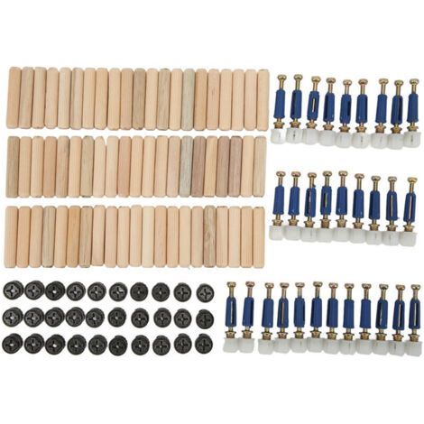 Kit de connexion 3 en 1 pour roue excentrique, écrou et vis renforcés, fixations pour panneaux de meubles et tableaux, roue excentrique de 12 mm (1/5)
