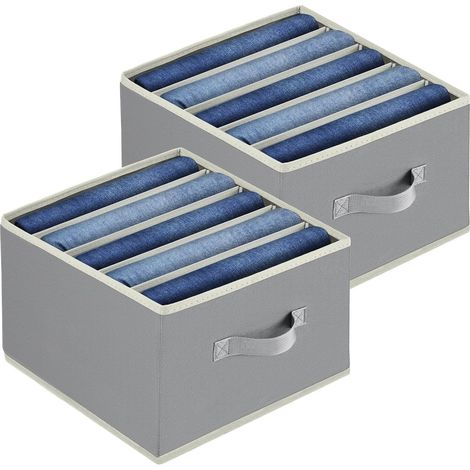 Panier de rangement, lot de 2, en tissu, pliable, pour la maison, la chambre ou la buanderie.-AquaForge (1/5)