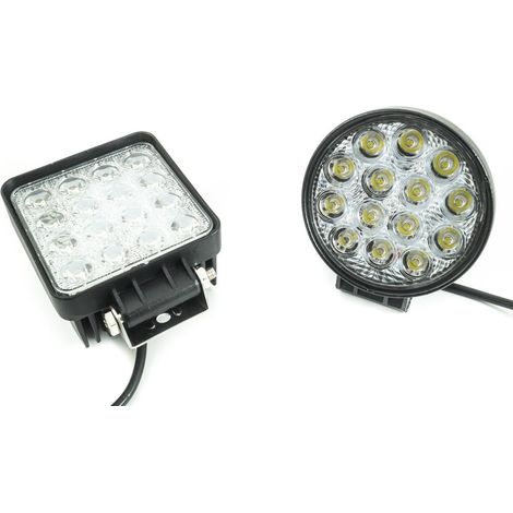 TRADE SHOP - Faro Supplementare Profondita Auto Tondo Quadrato Led 42w 6000k - -Tondo -