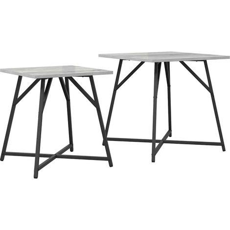 Maison Exclusive - Conjunto de mesas auxiliares 2 pcs Sonoma Gris