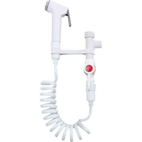 ABS Toilet Sprayer White Handheld Shower Head ABS Handheld Shower Bidet Shower Head Set DIY Tool Hose Length 1.5m 1 MUMU