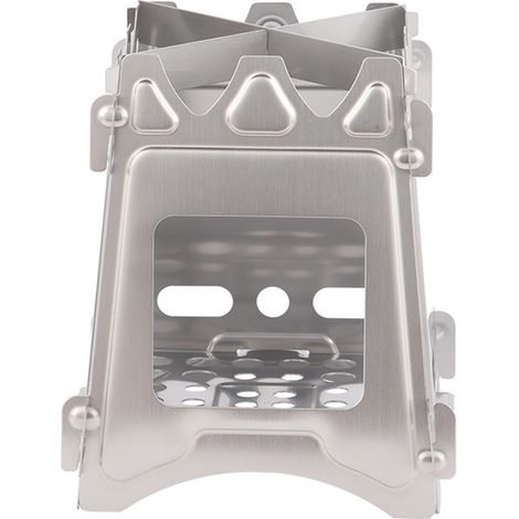 Réchaud de camping en acier inoxydable 304 pliable, brûleur de randonnée portable léger, poêle de poche pour extérieur (1/5)