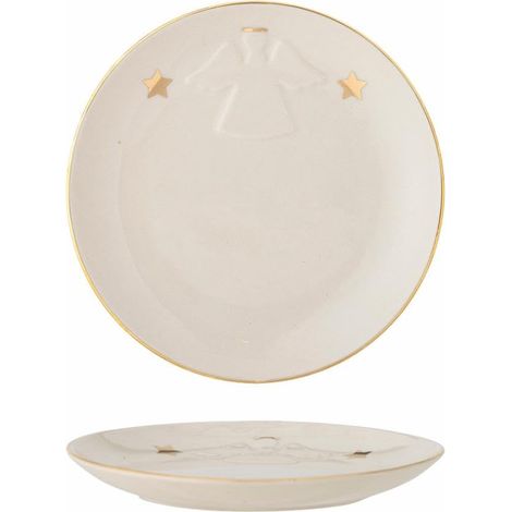 Assiette Starry Blanche avec Motif étoilé en faïence, diamètre : 16 cm