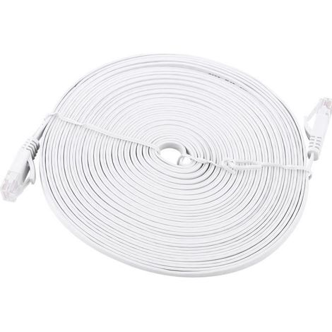 Câble LAN RJ45 CAT6 - Correction 1000M - Blanc 10m