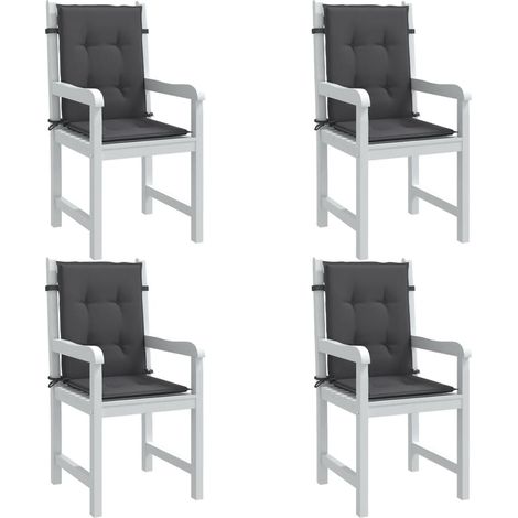 Niedriglehner-Auflagen 4 Stk Melange Anthrazit 100x50x4cm Stoff