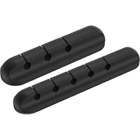 pièces - Organisateur de câbles - 5 câbles et 3 câbles - clip de câble - organisateur de câbles - organisateur de bureau - support de câbles - Clips de câbles - auto-adhésifs - 6 mm - Zwart - Silicone (1/5)