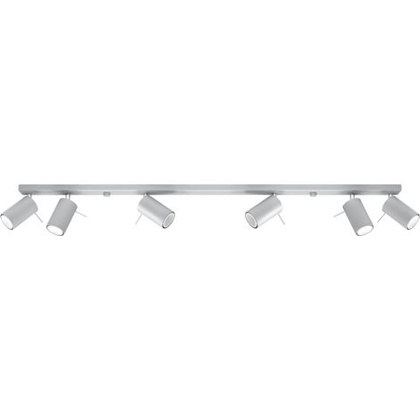Plafonnier TORQUE barre 6 spots gris alu Pure Lume (1/5)
