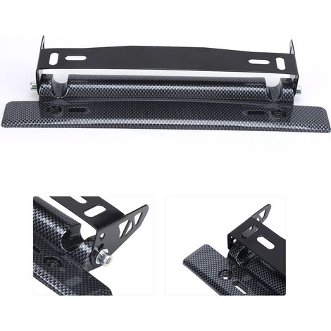 Plaque d'immatriculation carbone ajustable universelle, cadre de plaque auto DIY, style fibre de carbone, accessoire de voiture personnalisé (1/5)
