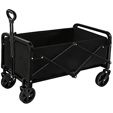 Carro de jardín, gran capacidad de carga, diseño plegable, negro - ruedas de 5 pulgadas (1/2)