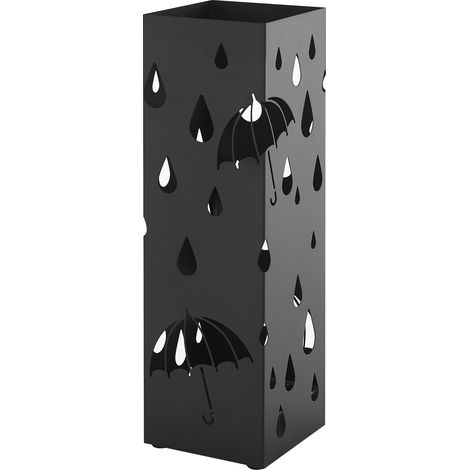 Porte-parapluies en métal, Bassin d'Eau, Noir (1/5)