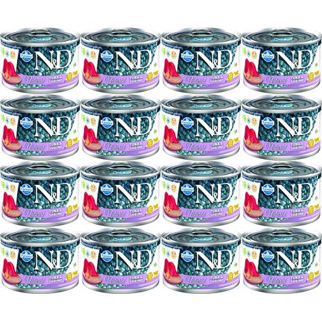 FARMINA N&D Cat Natural Tuna & Shrimp - comida h煤meda para gatos - 12 x 140 g