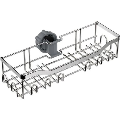 Estante para barra de ducha de acero inoxidable, sin necesidad de taladrar, para champú, de montaje en pared, para diámetros de 18-25 mm. (1/4)