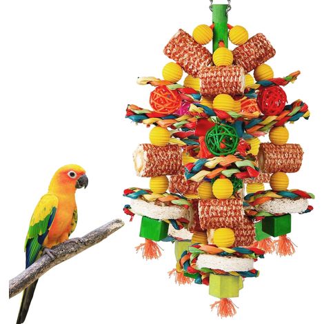 Jouet Perroquet 15 X 36cm Jouets à Mâcher pour Oiseaux (1/4)