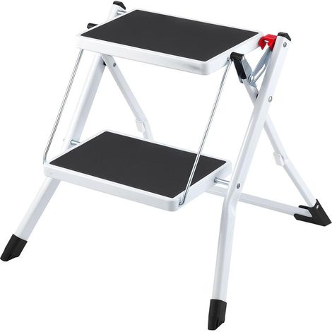 Charge 150 kg Marchepied Pliable 2 Marches en Acier pour Accès en Hauteur à la Maison et Cuisine pour Adultes (1/5)