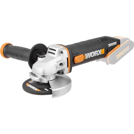 Meuleuse d'angle 20V – Disque 115 mm – Vitesse 8600 tr/min – Corps métal – Poignée auxiliaire réglable – Compatible batteries Worx 20V (1/5)