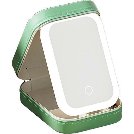 Miroir de maquillage lumineux réglable à trois couleurs LED, rechargeable. (1/5)