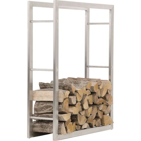 Porte-bûches KERI en Acier Inoxydable 25x80x100 cm (1/5)