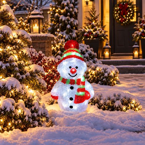 Acryl Schneemann mit 40 LEDs kaltweiß-MLK040S-gruen-AMA (1/5)