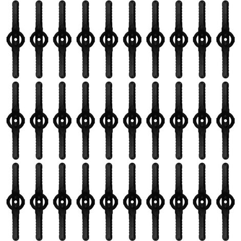 30 Stück Ersatzklingen aus Kunststoff, Klingen für Trimmer, Rasenmäherklingen, Ersatzklingen kompatibel mit Akku-Trimmern