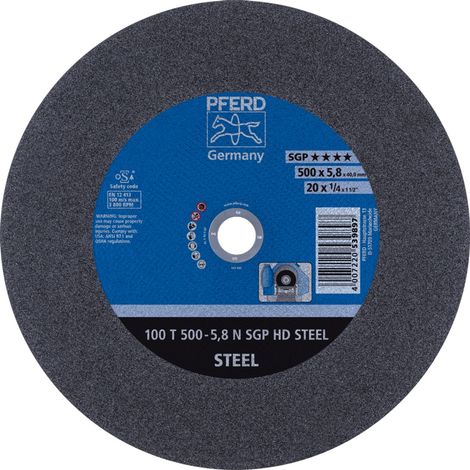 PFERD Stationäre Trennscheibe T 500x5,8x40mm mittelhart HD STEEL für Stahl 100m/s (1/5)