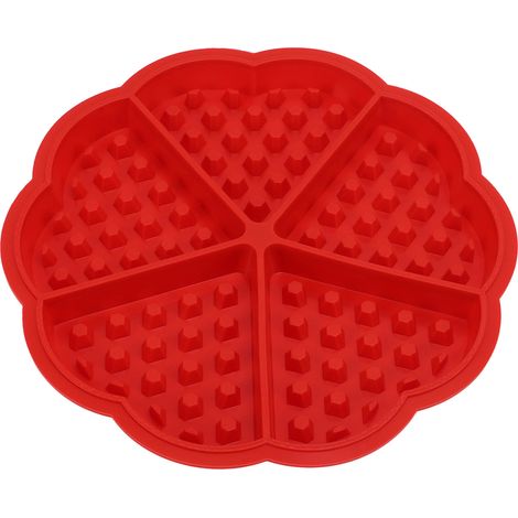 Moule à gaufres en silicone à faire soi-même, moule à gaufres en forme de cœur pour 4 ou 5 gaufres, motif cœur pour 5 gaufres 51068 (1/5)