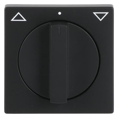 Busch-Jaeger Plaque centrale avec impression Symbole "Flèches" pour volet, bouton rotatif noir mat - Plateforme 63 (1740-885), 2CKA001710A3894