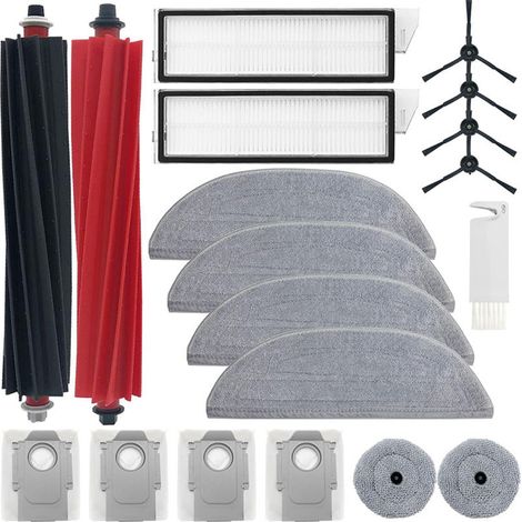 Pièces détachées pour Roborock S8 MaxV Ultra - Kit de 19 accessoires comprenant des brosses latérales, des brosses principales, un filtre, des sacs à poussière, des lingettes latérales et des lingette (1/5)