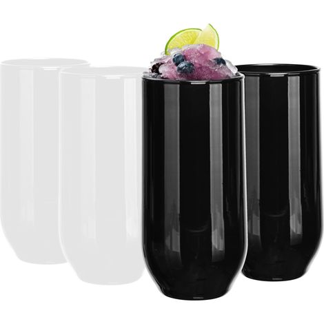 verres, 430 ml, lot de 4, à boire, à long drink, à eau, à jus, à cocktail, passent au lave-vaisselle, parfaits pour la maison, les restaurants et les fêtes (1/5)