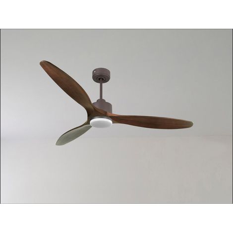 Le super destratificateur et ventilateur HVLS Ouray, 223 Cm design noir pales bois sombres , wifi thermostat. (1/5)