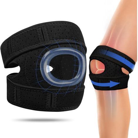 Genouillère de sport (lot de 2) pour hommes et femmes, genouillère de compression ajustable pour le soutien du tendon rotulien, idéale pour le basketball, l'escalade, le cyclisme et le fitness. (1/5)