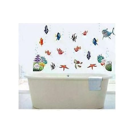 Paysage aquatique onirique, stickers muraux imperméables et amovibles sur le thème de la vie marine, motifs réalistes pour surfaces lisses (1/4)