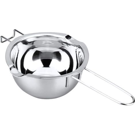 Acier Inoxydab Bol pour Bain Marie avec Cuillères à Long Manche pour Chocolat Beurre Bougie