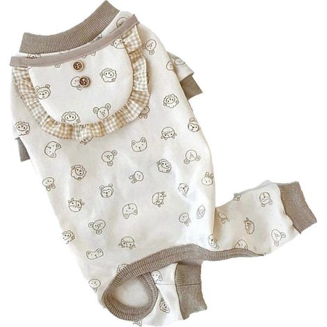 Vêtements pour chien à motif mignon, chauds et confortables, avec écharpe, pour animaux de compagnie à quatre pattes, pour les fêtes et la maison, blanc, taille M. (1/2)