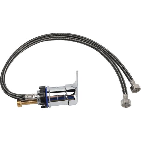 Robinet mitigeur de rechange en alliage de zinc pour shampoing de salon, eau chaude et eau froide, avec tube de 70 cm pour lavage des cheveux (1/5)