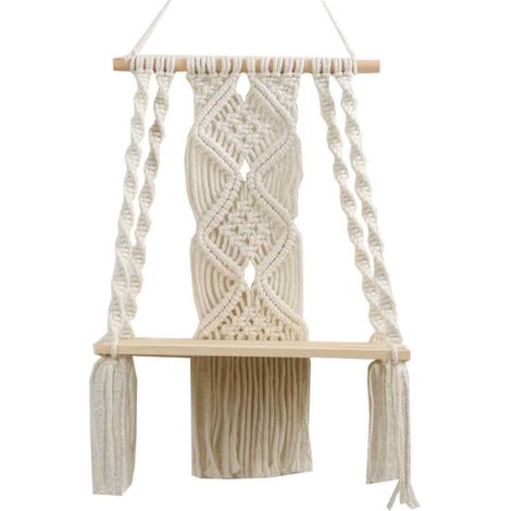 Etagere Murale Macrame - Suspension Pour Plantes - Decoration Boho Interieur Et Exterieur - 1 Unite (1/5)
