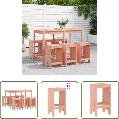 vidaXL Douglasienholz - 7-tlg. Gartenbar-Set Massivholz Douglasie (1/5)