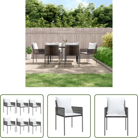 Chaise de jardin marron - Chaises de jardin et coussins lot de 6 marron 54x61x83 cm rotin (1/5)