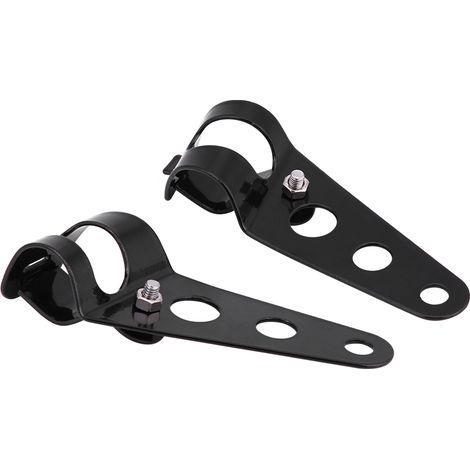 Support de phare de moto, diamètre de fourche 28-34 mm, oreille de phare, support de phare (vendu par paire) (noir) (1/5)