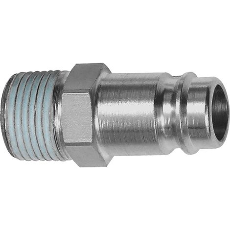 Riegler Nippel, NW 10, Stahl gehärtet/vern., R 3/8 AG PTFE beschichtet (1/2)
