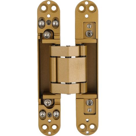 3D-Falttürscharnier, 180° Öffnungswinkel, inklusive Inbusschlüssel und Schrauben, für Holztüren, Tragkraft 40 kg, goldfarben (1/5)